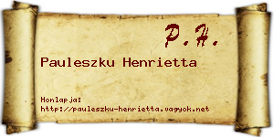 Pauleszku Henrietta névjegykártya