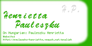 henrietta pauleszku business card